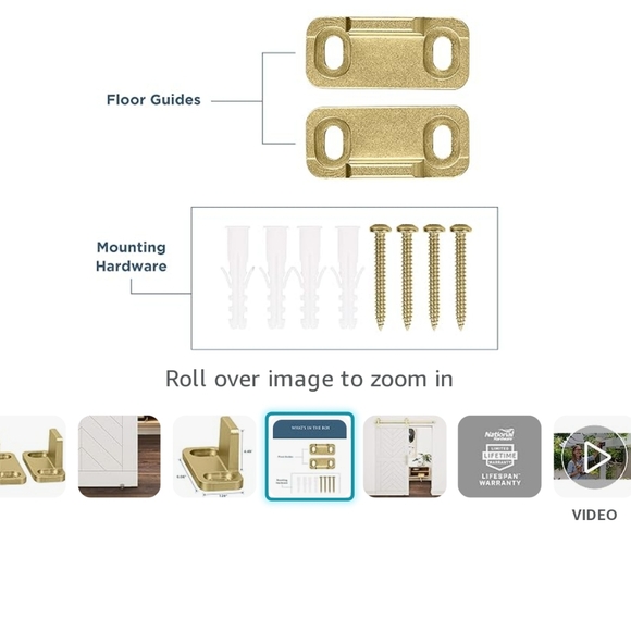 N700-113 brushed gold interior sliding barn door (346) - Picture 3 of 7